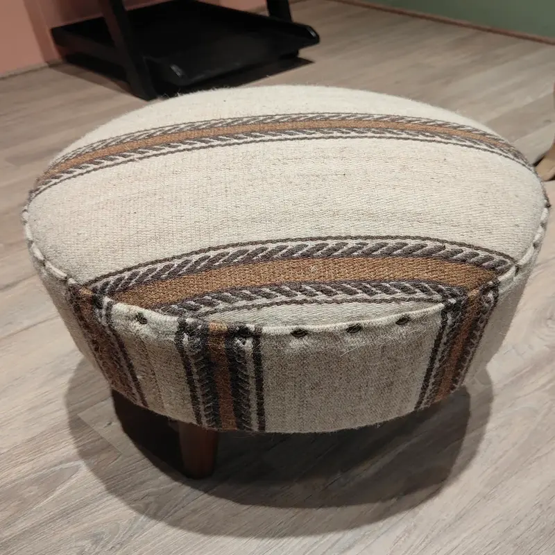 Bohemian Striped Pouf Stool